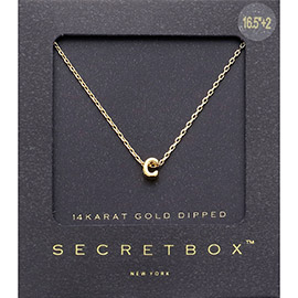 -C- Secret Box _ 14K Gold Dipped Monogram Pendant Necklace